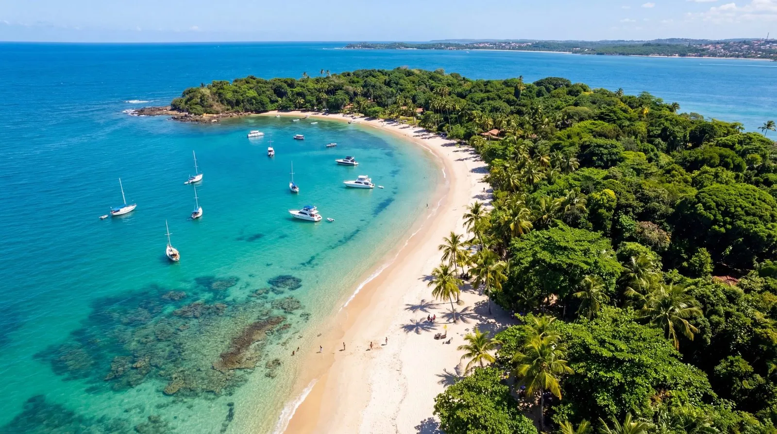 Praia de Ponta de Nossa Senhora, na Ilha dos Frades, vista de cima